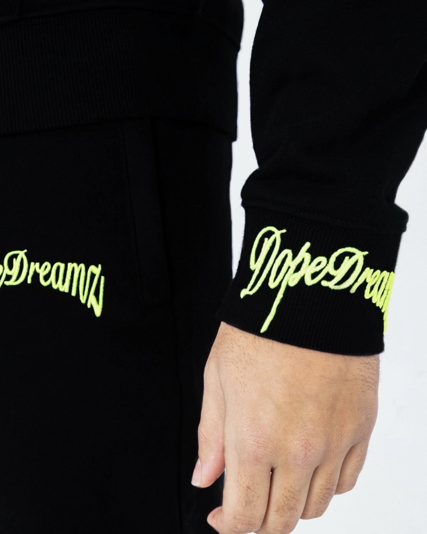 Black & Neon Green Hoodie-DopeDreamz