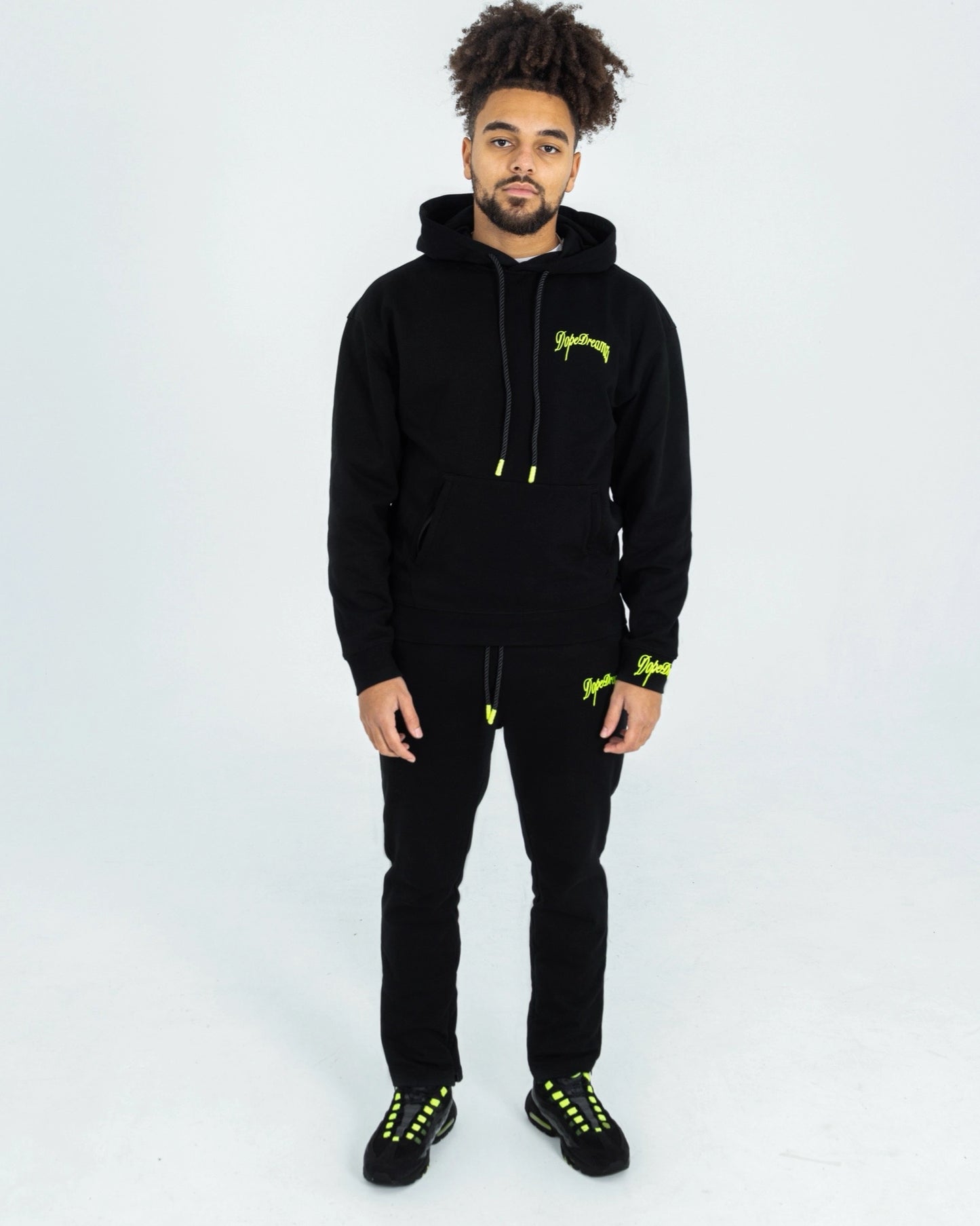 Black & Neon Green Hoodie-DopeDreamz