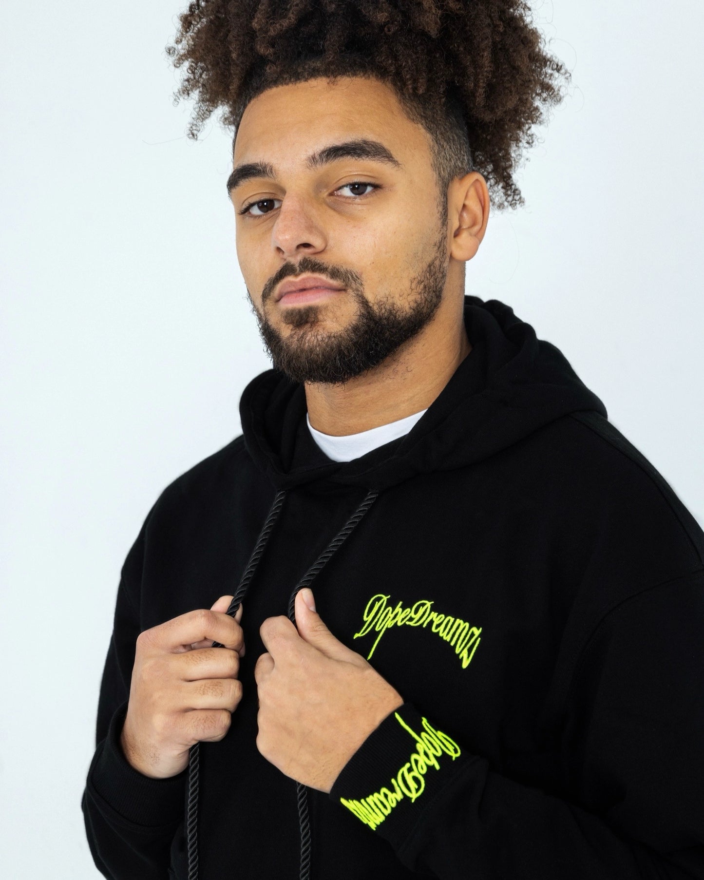 Black & Neon Green Hoodie-DopeDreamz