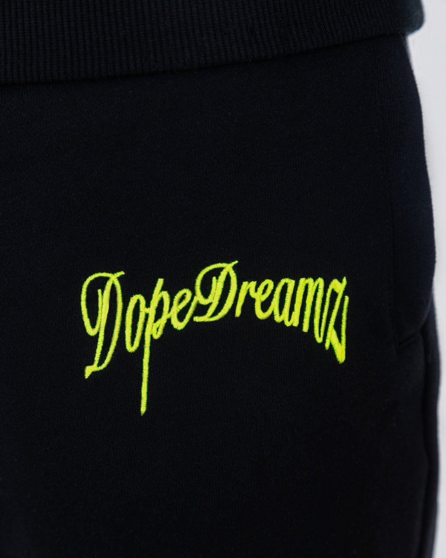 Black & Neon Green Tracksuit Pants-DopeDreamz