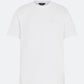 White DopeDreamz t-shirt with white 3D embroidered chest logo, front view on light background
