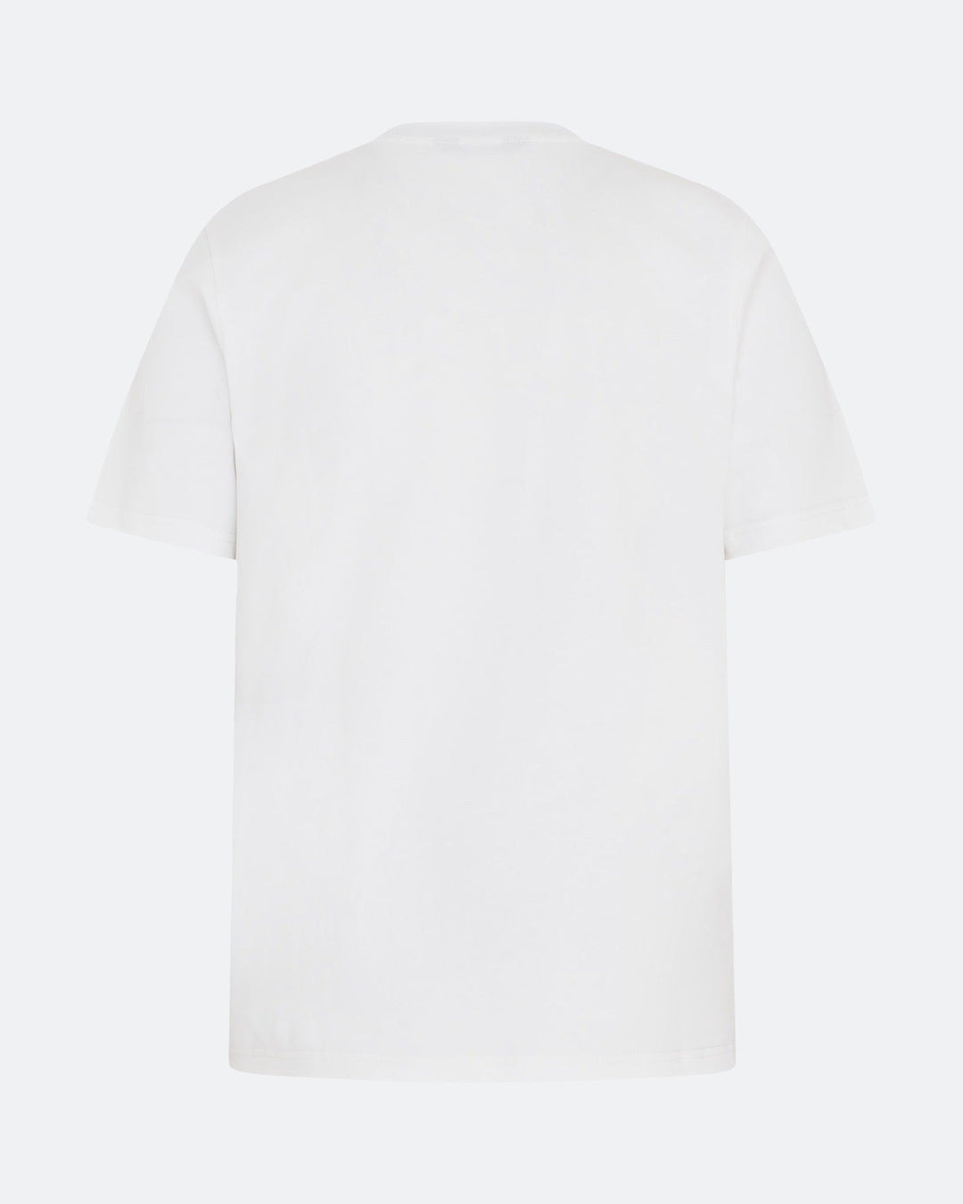Back view of white DopeDreamz t-shirt on light background
