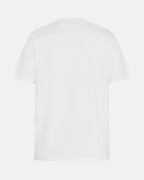 Back view of white DopeDreamz t-shirt on light background
