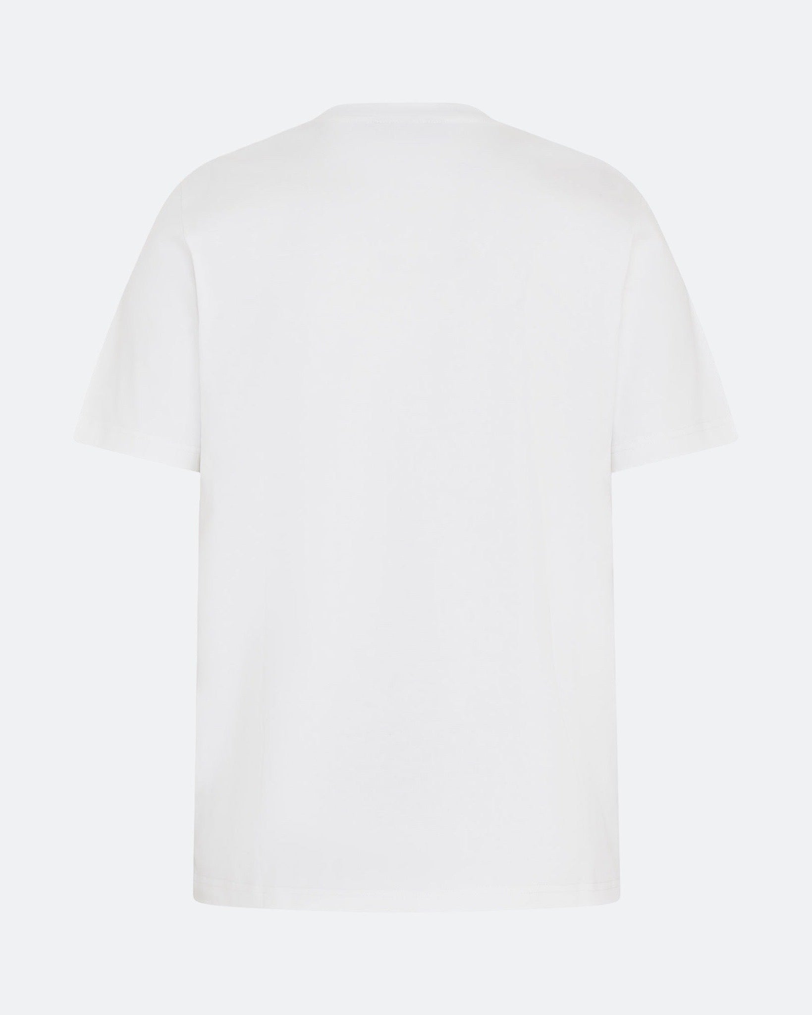 Back view of white DopeDreamz t-shirt on light background
