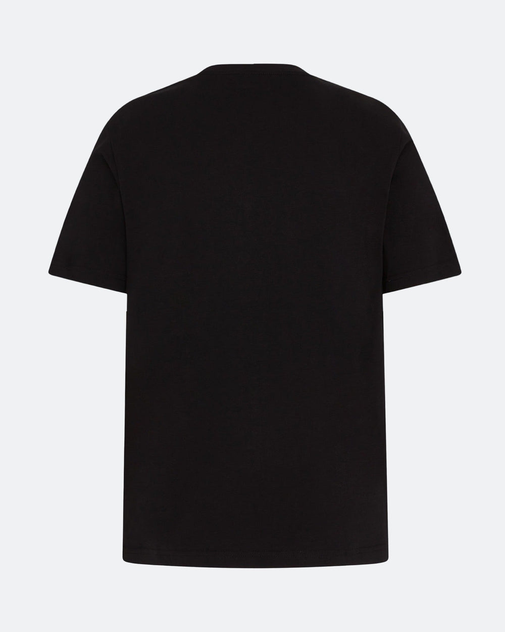 Back view of black DopeDreamz t-shirt on light background
