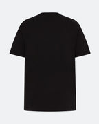 Back view of black DopeDreamz t-shirt on light background
