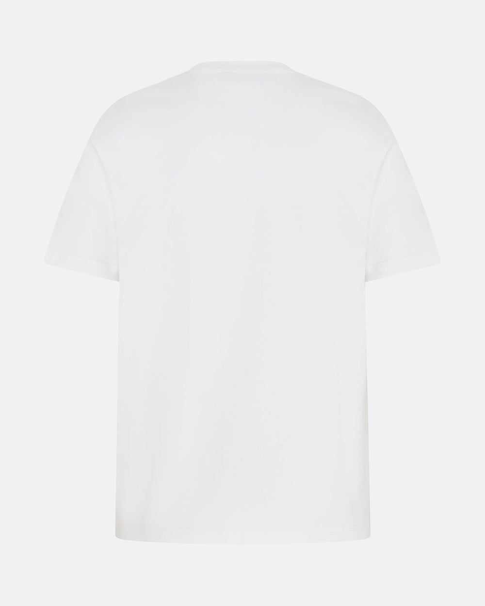 Back view of white DopeDreamz t-shirt on light background
