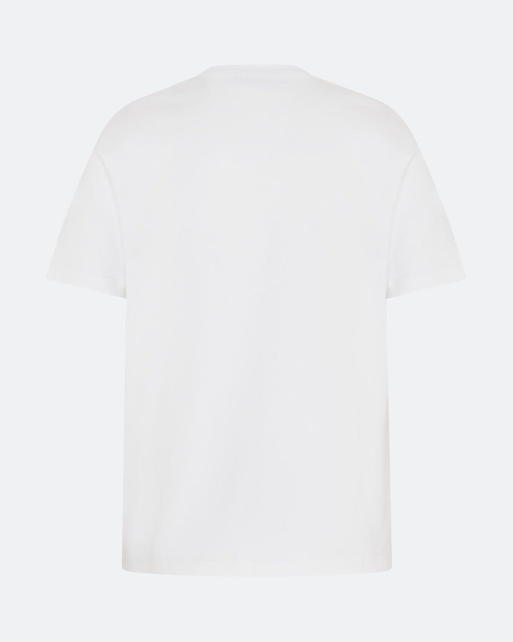 Back view of white DopeDreamz t-shirt on light background
