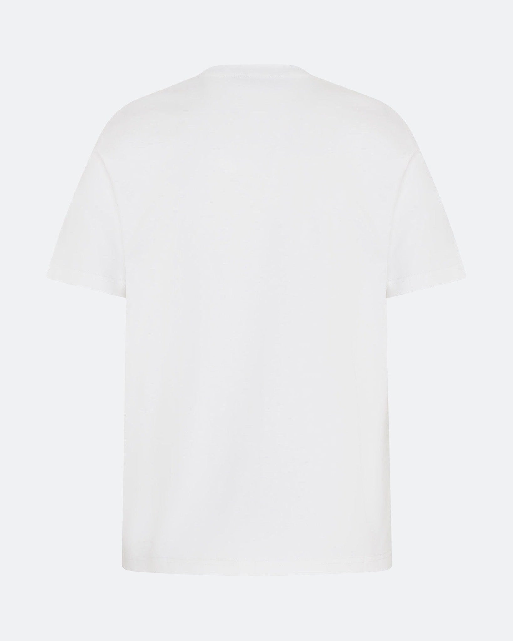 Back view of white DopeDreamz t-shirt on light background
