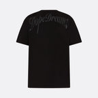     Black DopeDreamz Interlude Noir T-shirt back view with tonal script logo