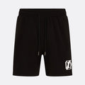     Black DopeDreamz Interlude Noir shorts front view with white embroidered DDZ logo