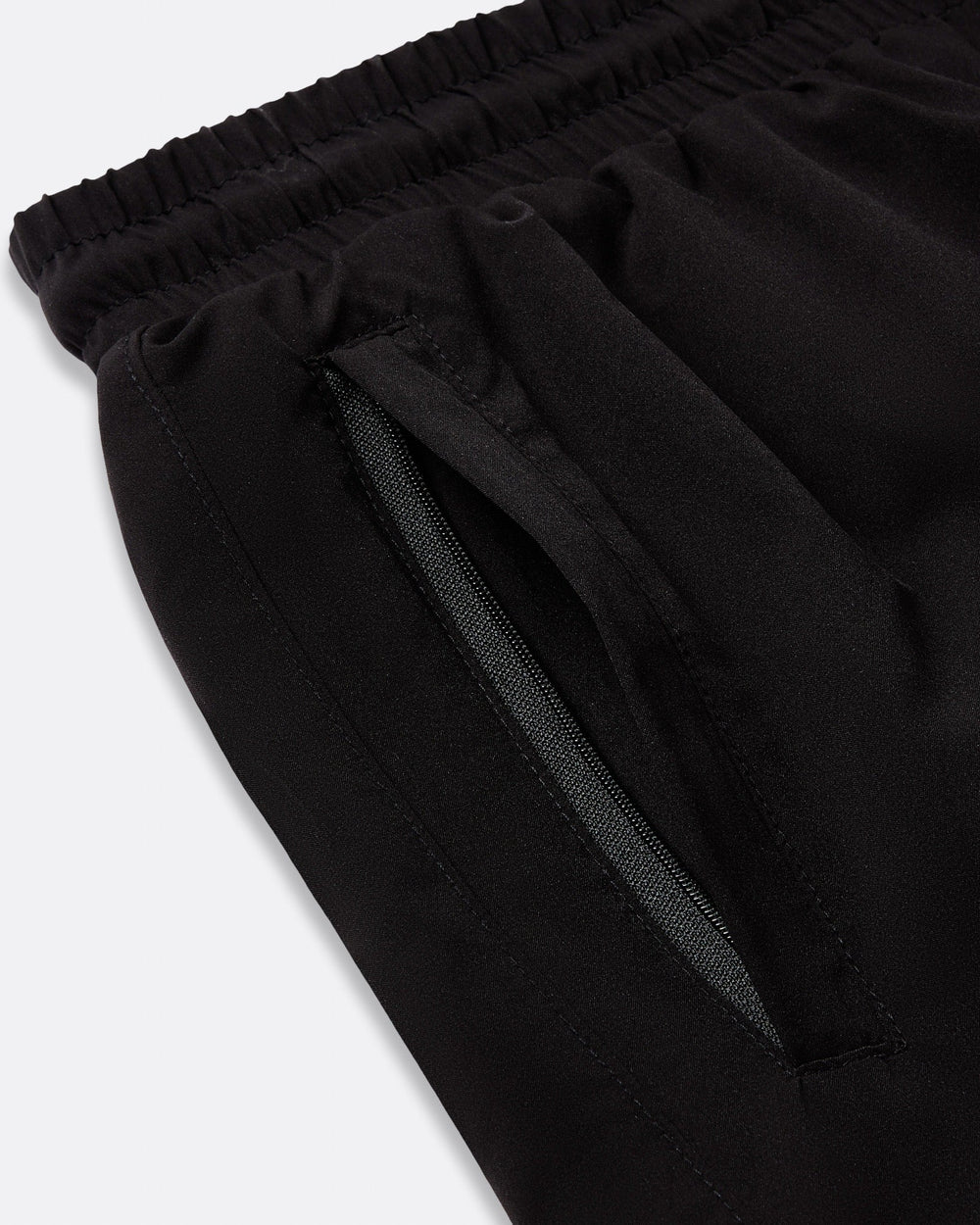     Black DopeDreamz Interlude Noir shorts detail of concealed zip pocket