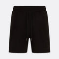     Black DopeDreamz Interlude Noir shorts front view with black embroidered DDZ logo