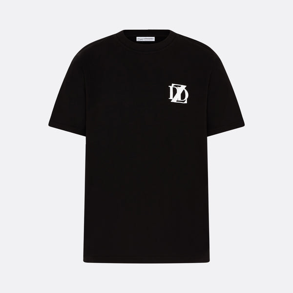     Black DopeDreamz Interlude Noir T-shirt front view with white embroidered DDZ logo