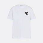     White DopeDreamz Interlude Noir T-shirt front view with black embroidered DDZ logo