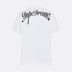     White DopeDreamz Interlude Noir T-shirt back view with black DopeDreamz script logo