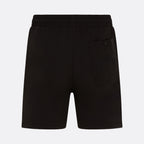     Black DopeDreamz Interlude Noir shorts back view with embroidered DopeDreamz logo on pocket